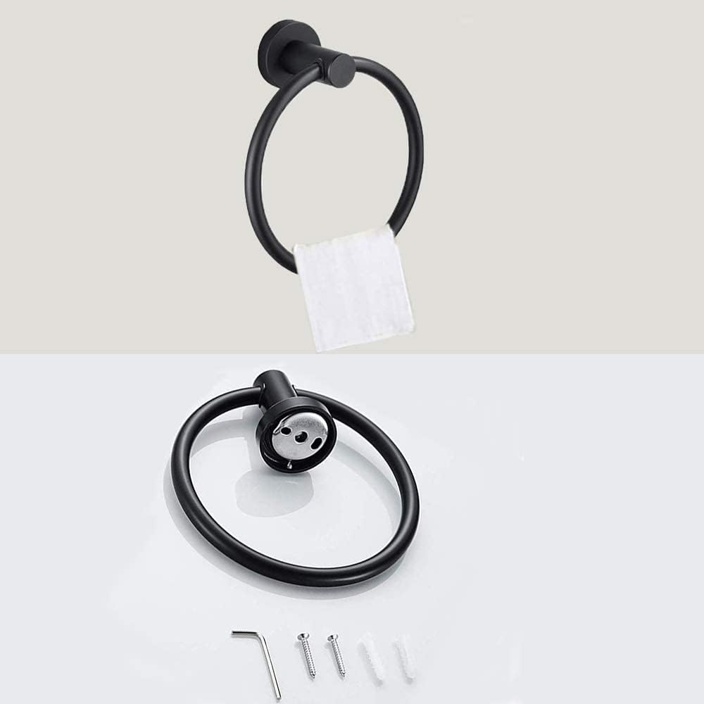 ALAMANIA Stainless Steel Towel Holder Ring16cm (6.3inch) With Fixing kit For Bathroom & Kitchen Hand Towel Hanging Towel Hanger Round Towel Rail.